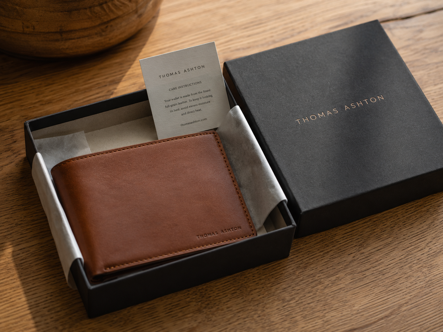 Thomas Ashton gift box and care card